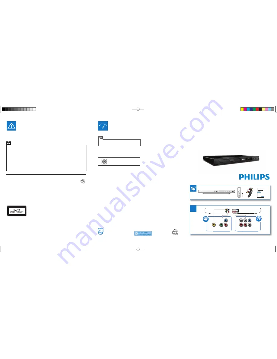 Philips DVP3828/94 Quick Start Manual Download Page 1