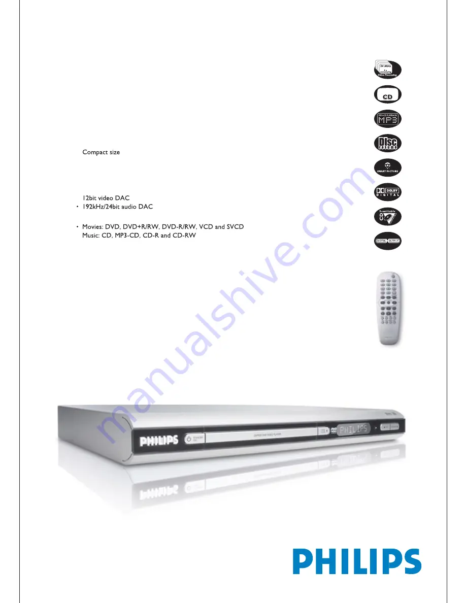 Philips DVP520 Specifications Download Page 1