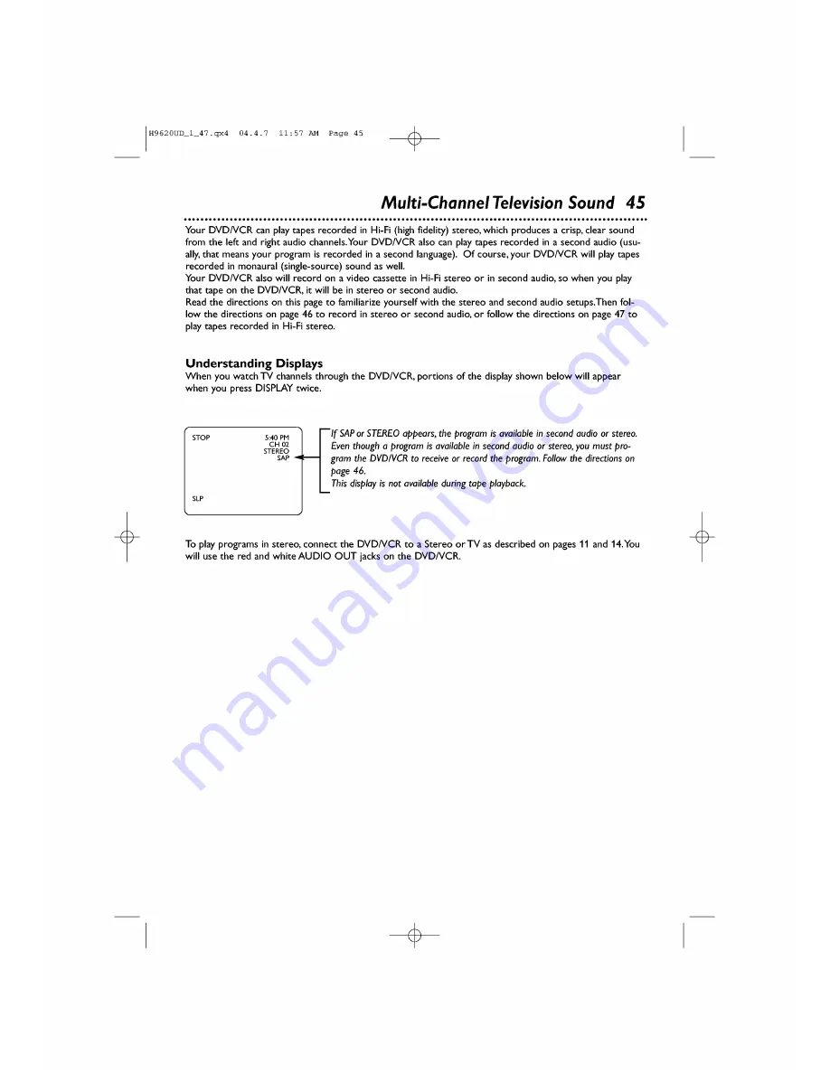 Philips DVP620VR Owner'S Manual Download Page 45