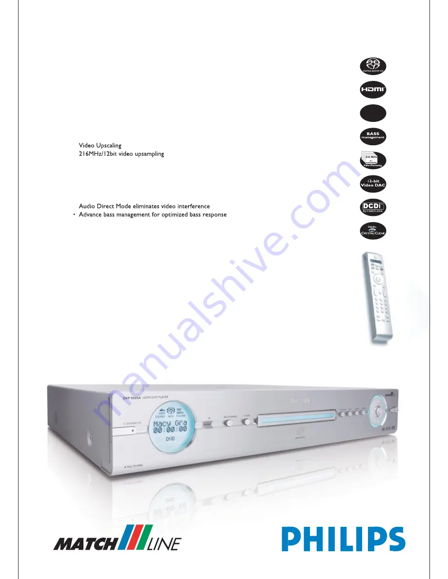 Philips DVP900SA Specifications Download Page 1