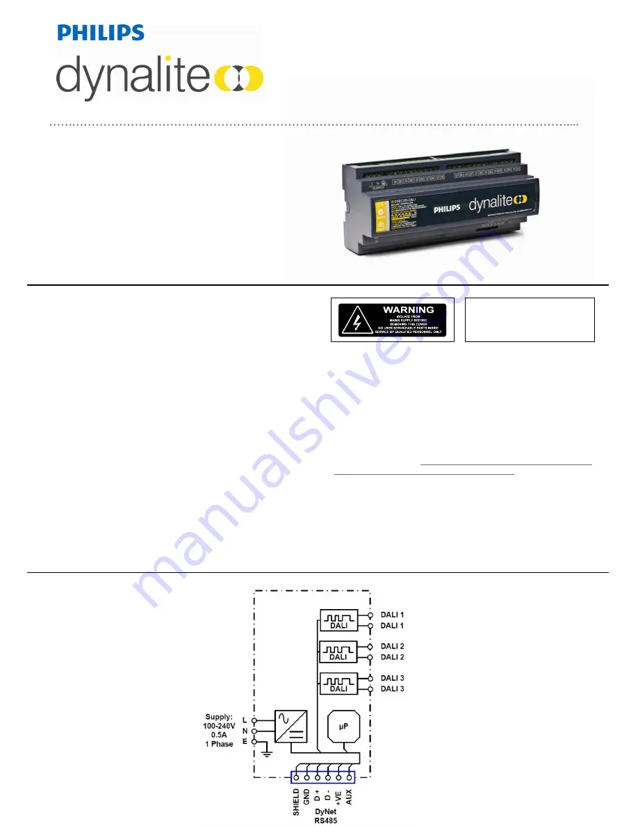 Philips Dynalite DDBC300-DALI Скачать руководство пользователя страница 1