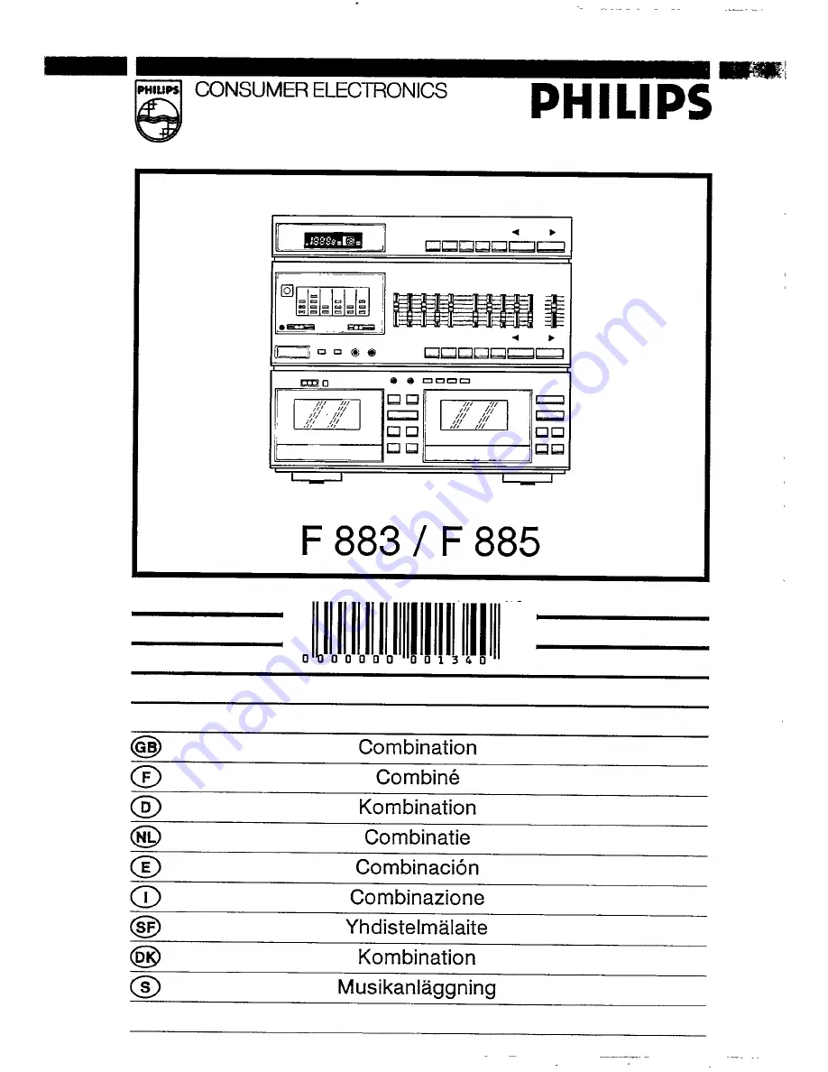 Philips F 883 Скачать руководство пользователя страница 1