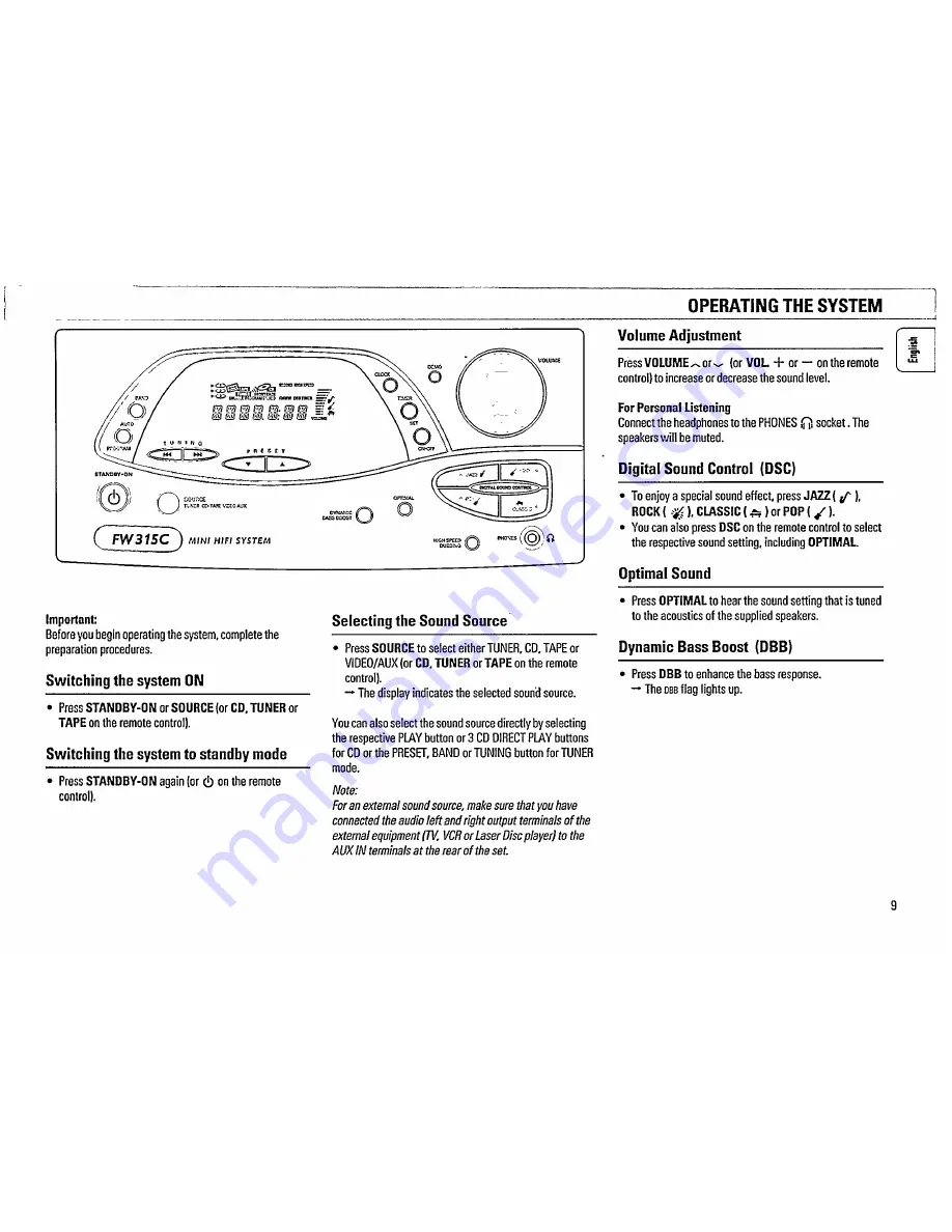 Philips FW 315C Instructions For Use Manual Download Page 9