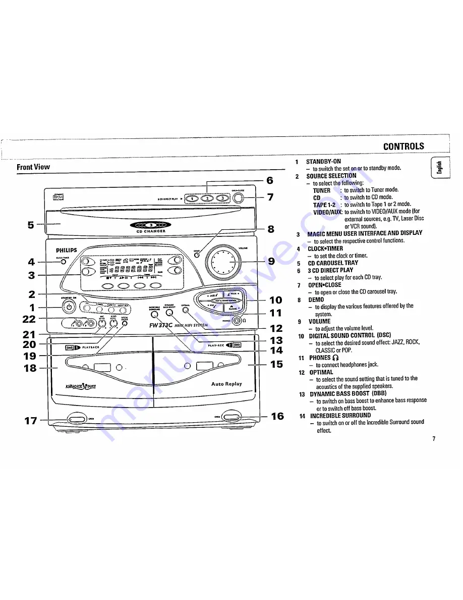 Philips FW 373C Instructions For Use Manual Download Page 7