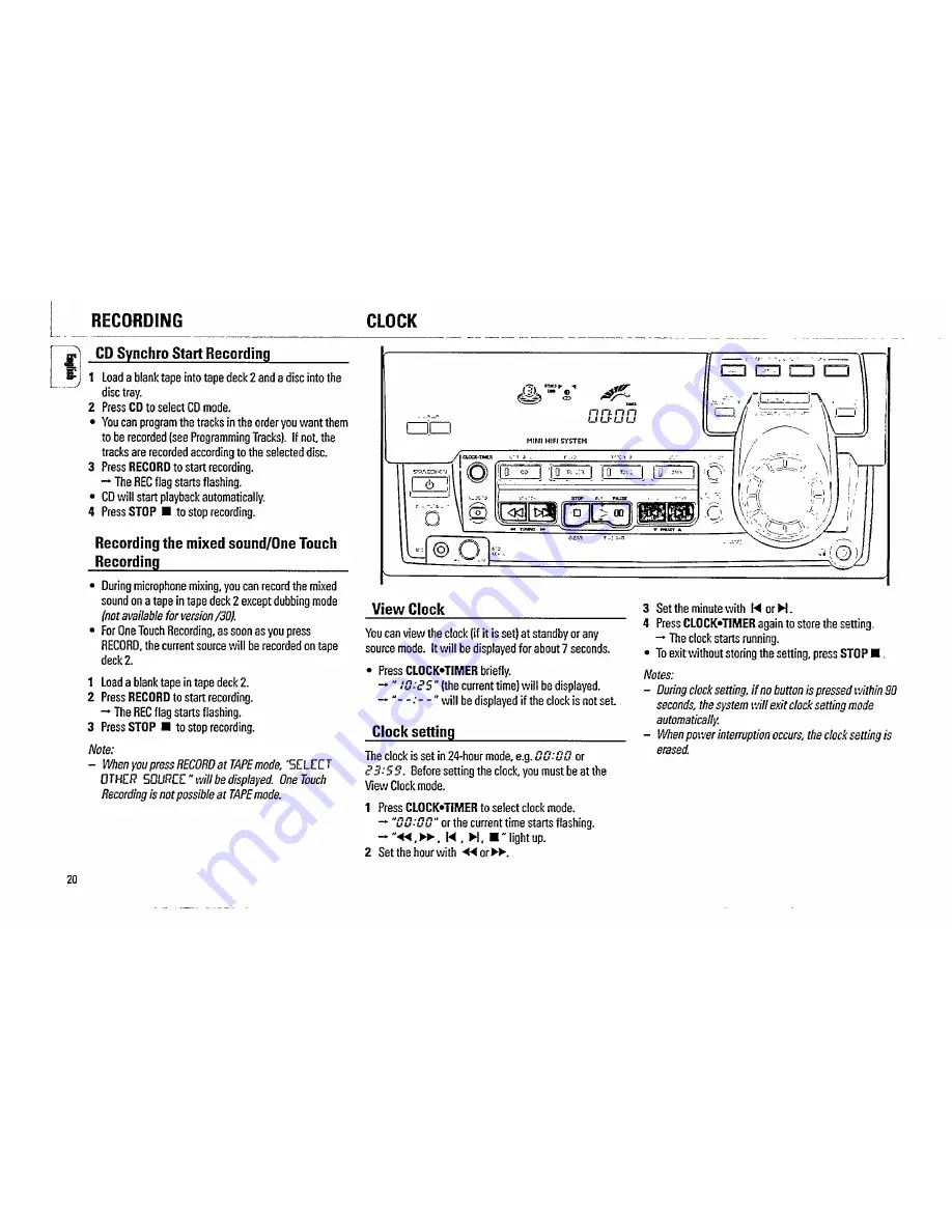 Philips FW 535C Скачать руководство пользователя страница 20