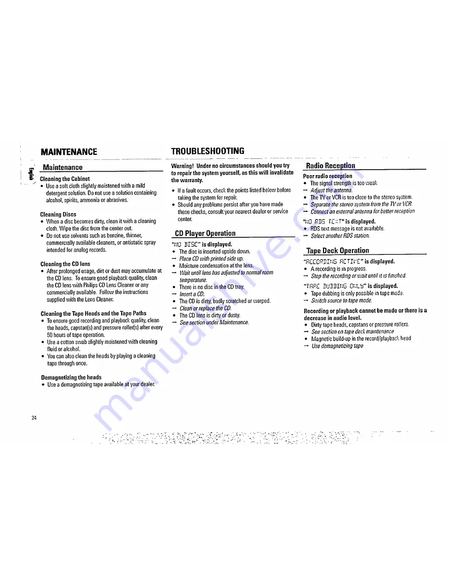 Philips FW 538 Instructions For Use Manual Download Page 24