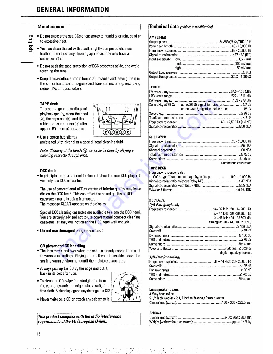 Philips FW 68 User Manual Download Page 18