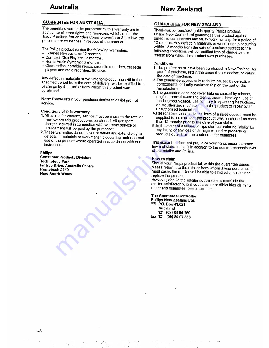 Philips FW 8 Instructions For Use Manual Download Page 15