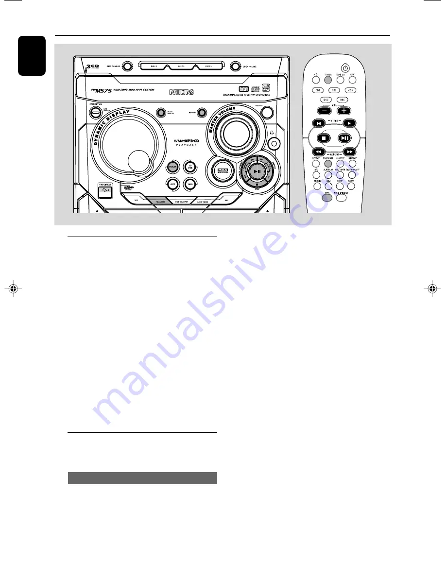 Philips FW M575 Скачать руководство пользователя страница 20