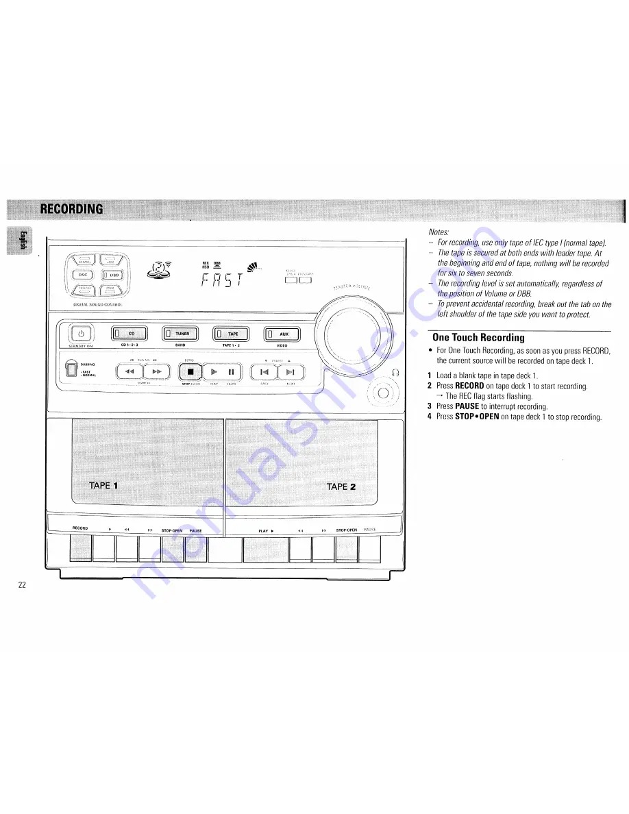 Philips FW320C/37 Скачать руководство пользователя страница 22