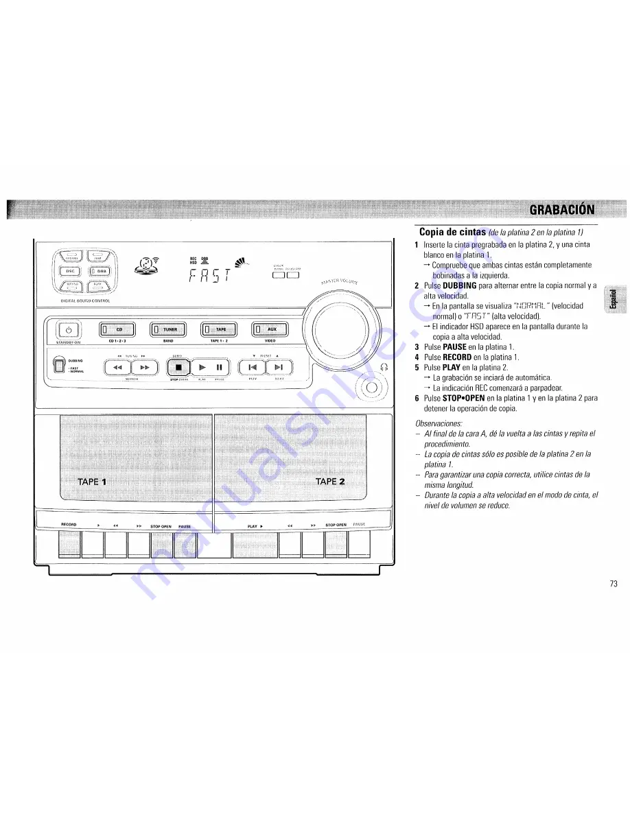 Philips FW320C/37 User Manual Download Page 73