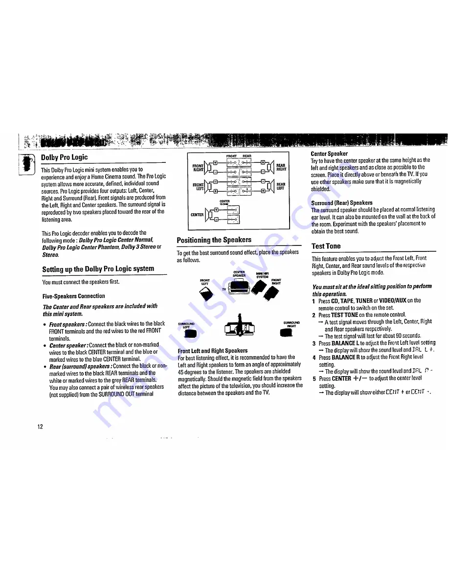 Philips FW375P/22 Owner'S Manual Download Page 12