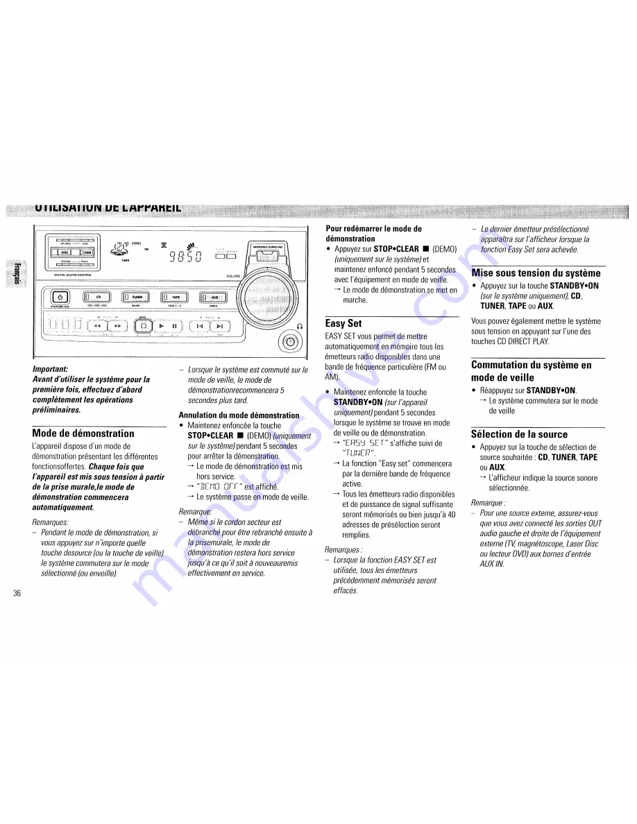 Philips FW390C User Manual Download Page 36