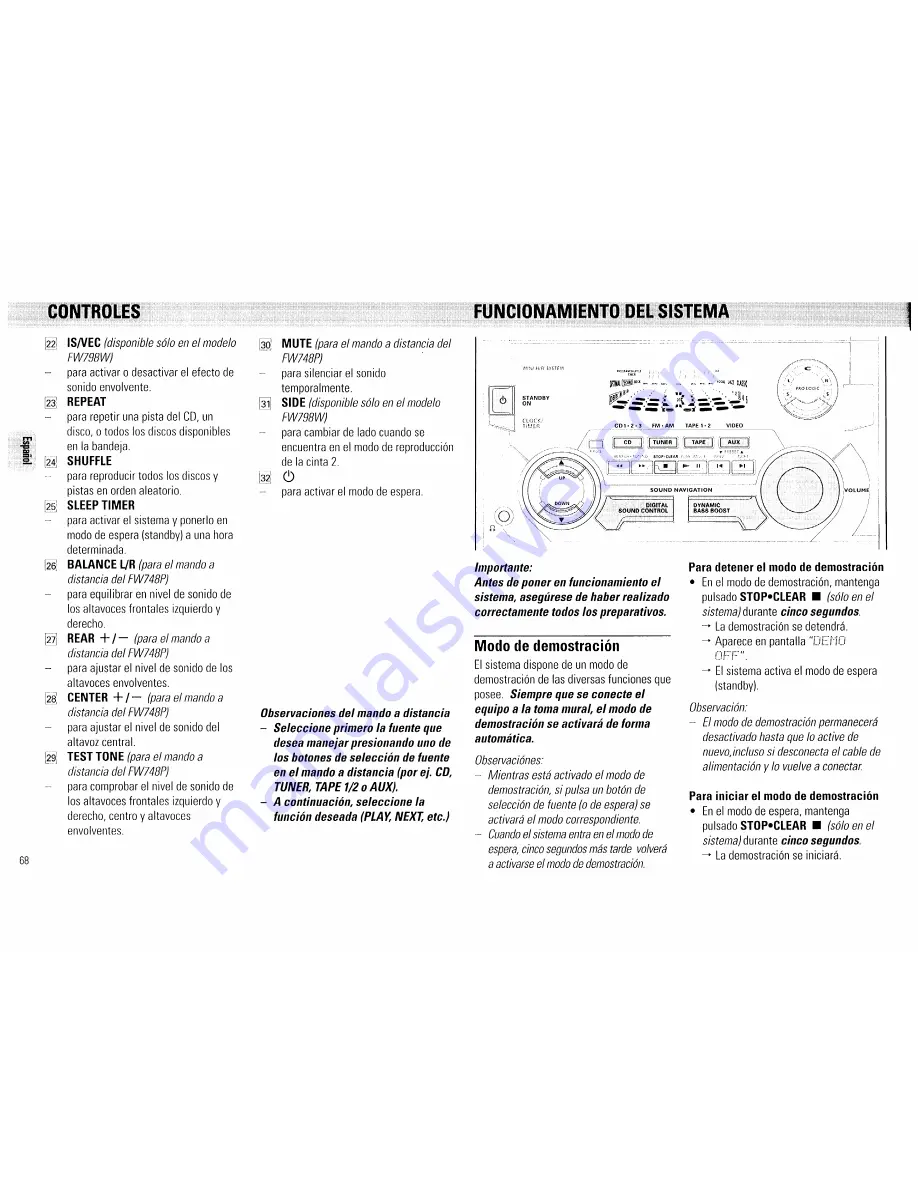 Philips FW540C Owner'S Manual Download Page 68