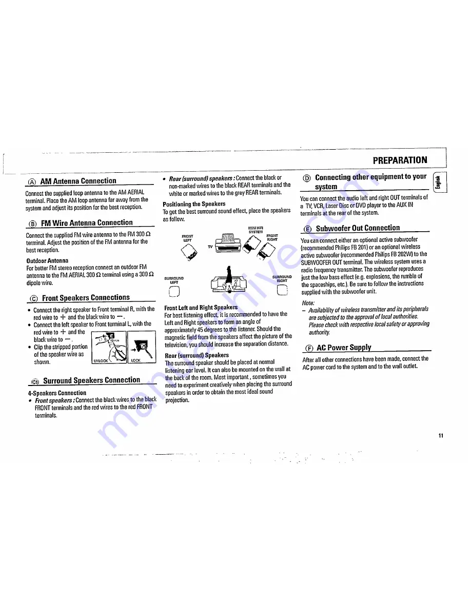 Philips FW62C/37 Owner'S Manual Download Page 11