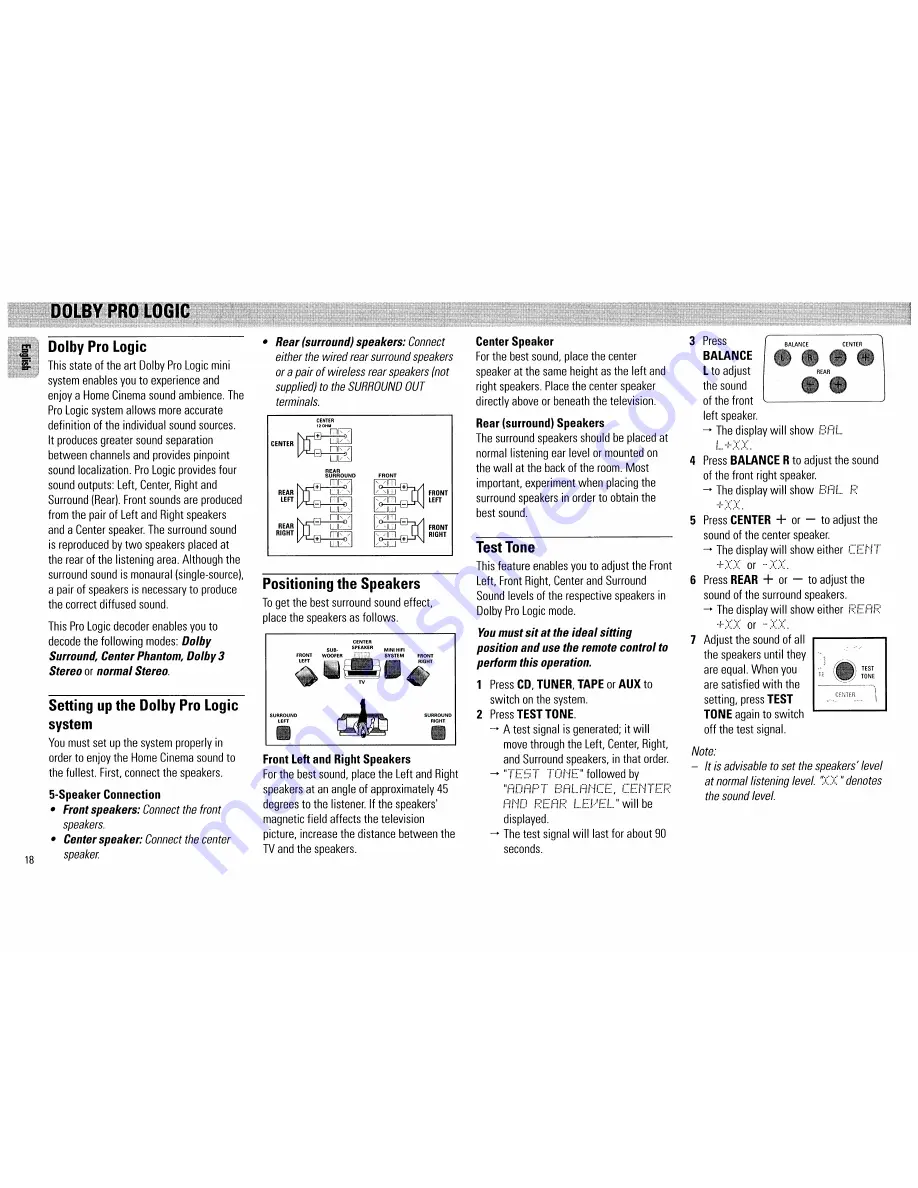 Philips FW890P User Manual Download Page 18