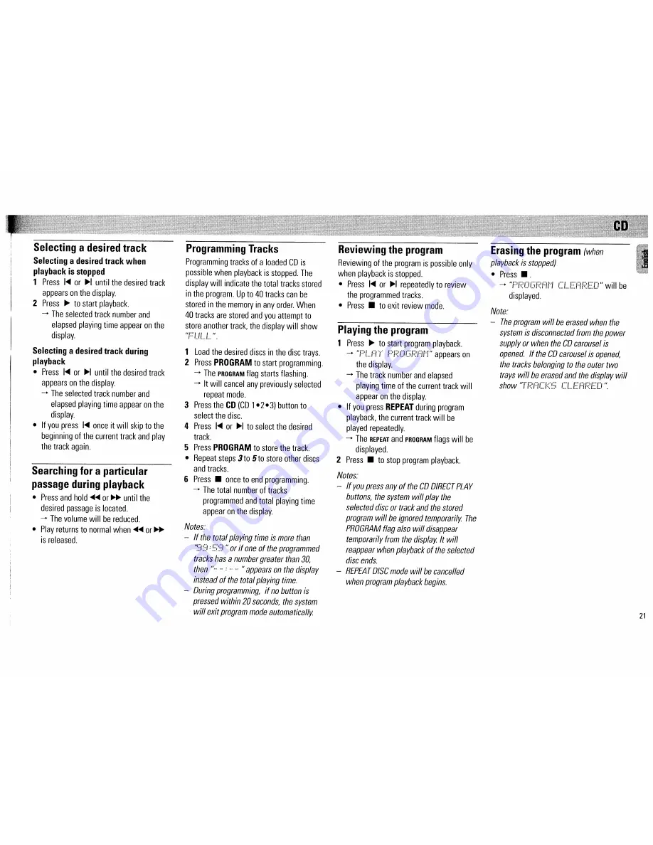 Philips FW890P User Manual Download Page 21