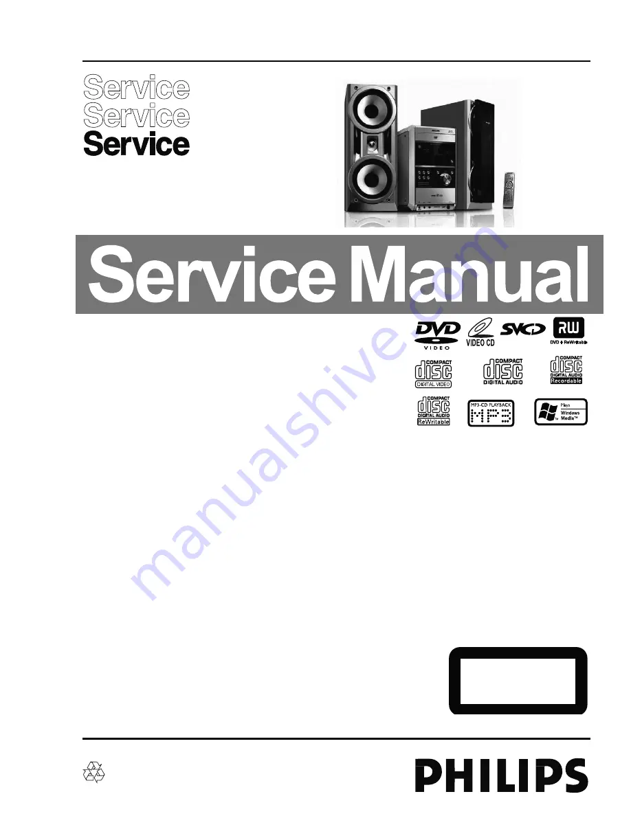 Philips FWD831 Service Manual Download Page 1