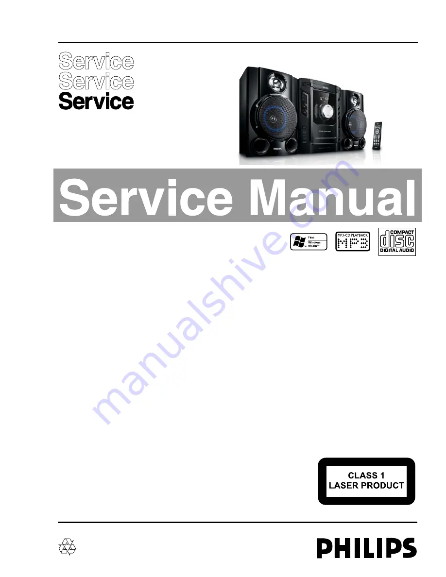 Philips FWM153/55 Service Manual Download Page 1