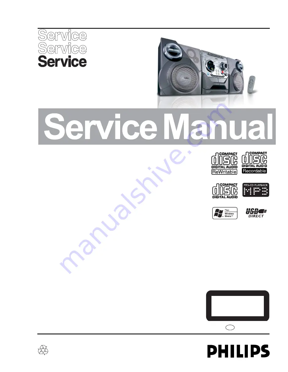 Philips FWM582 Service Manual Download Page 1