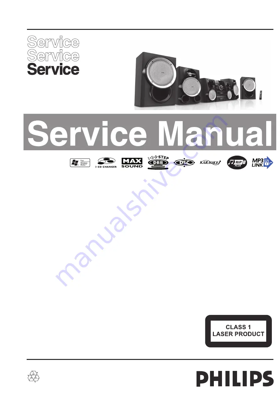 Philips FWM998 Service Manual Download Page 1