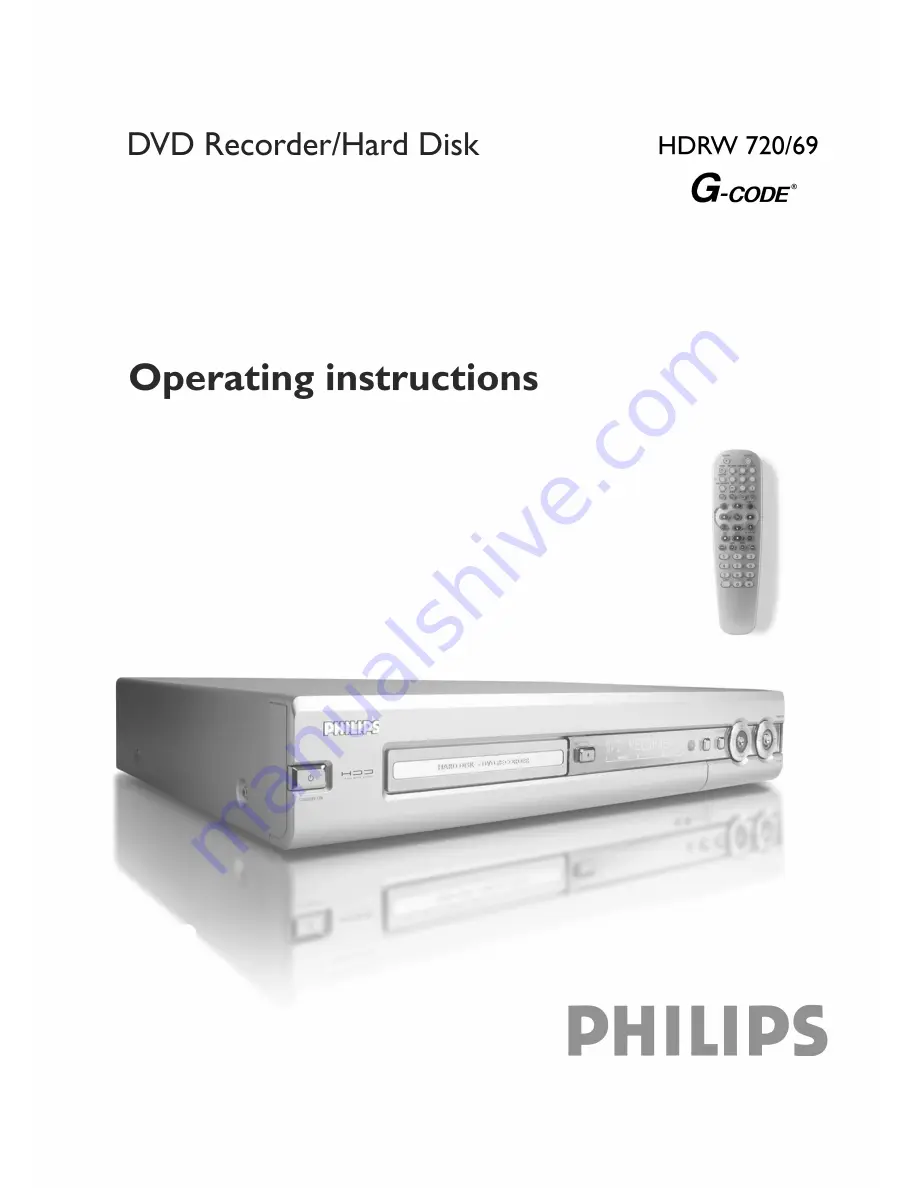 Philips G-Code HDRW 720/69 Operating Instructions Manual Download Page 3