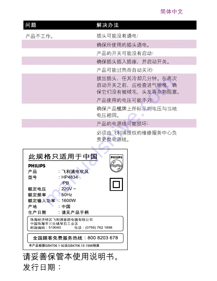 Philips HP4834 User Manual Download Page 21