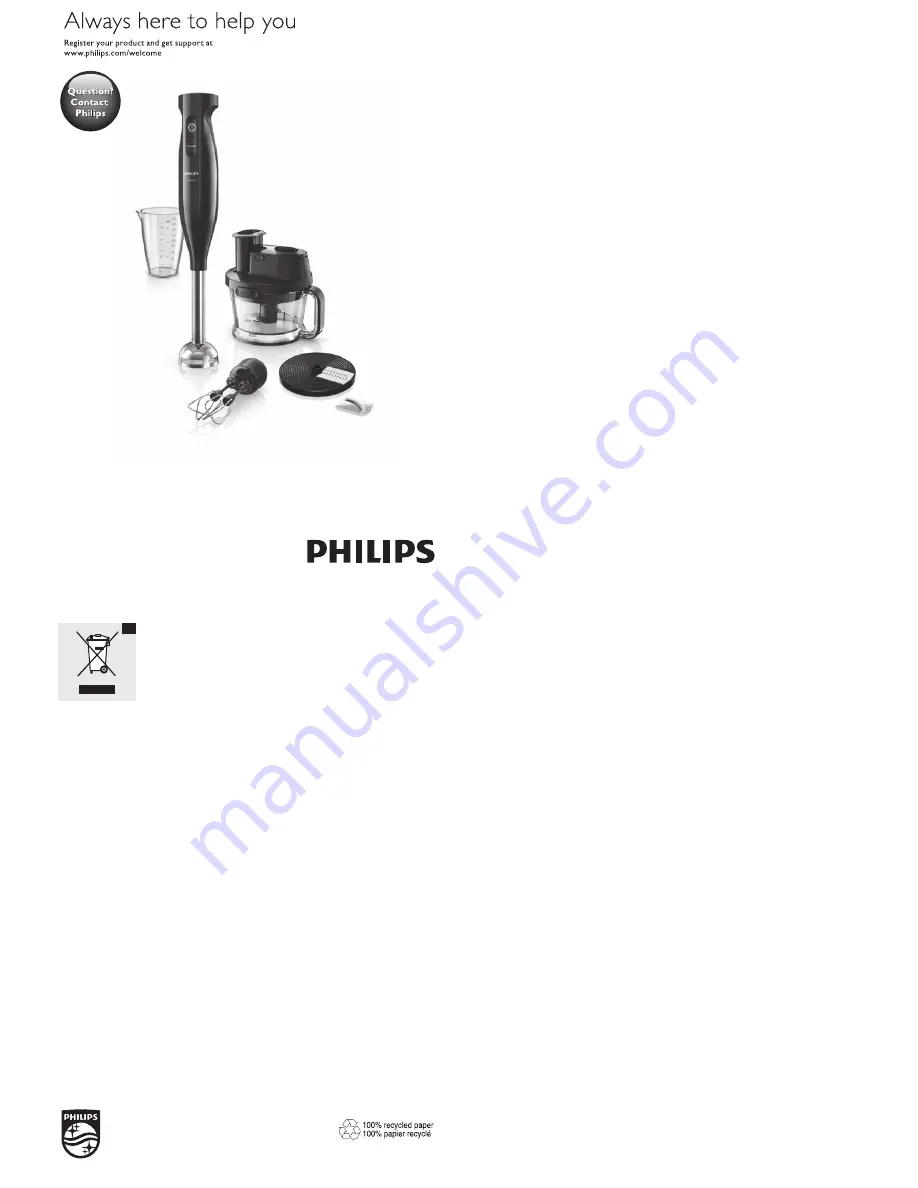 Philips HR1337 User Manual Download Page 1