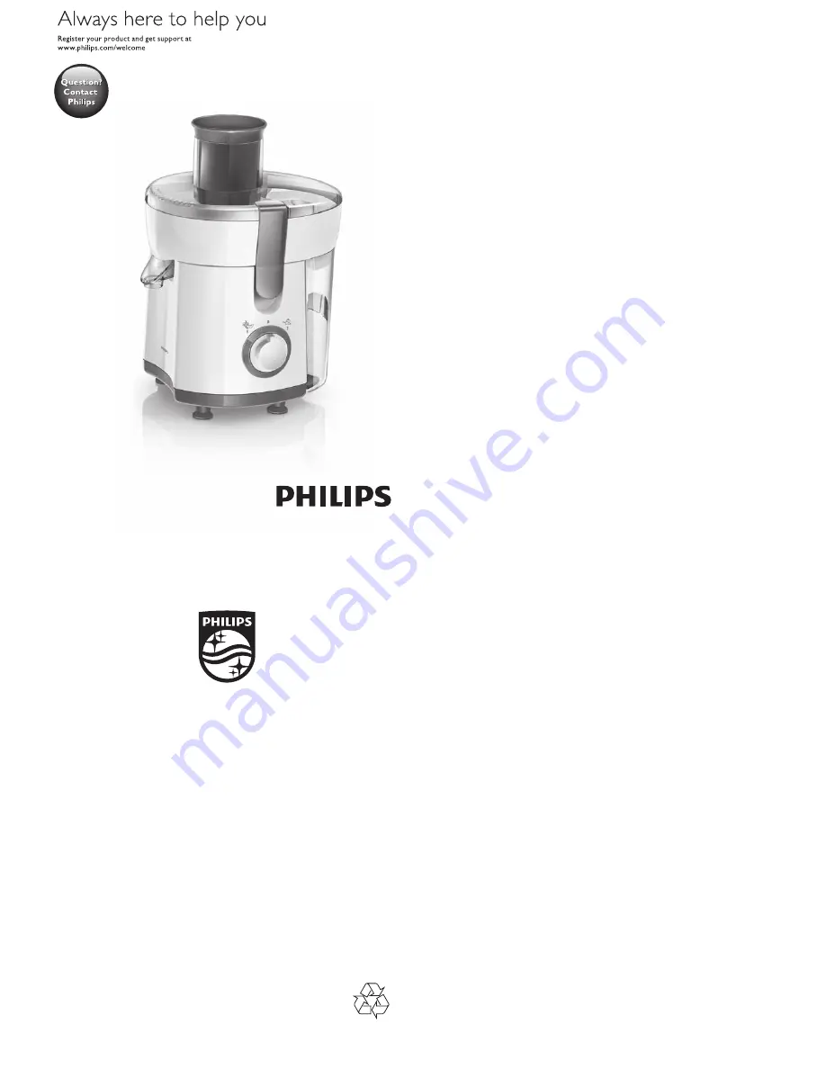 Philips HR1845 Instruction Manual Download Page 1