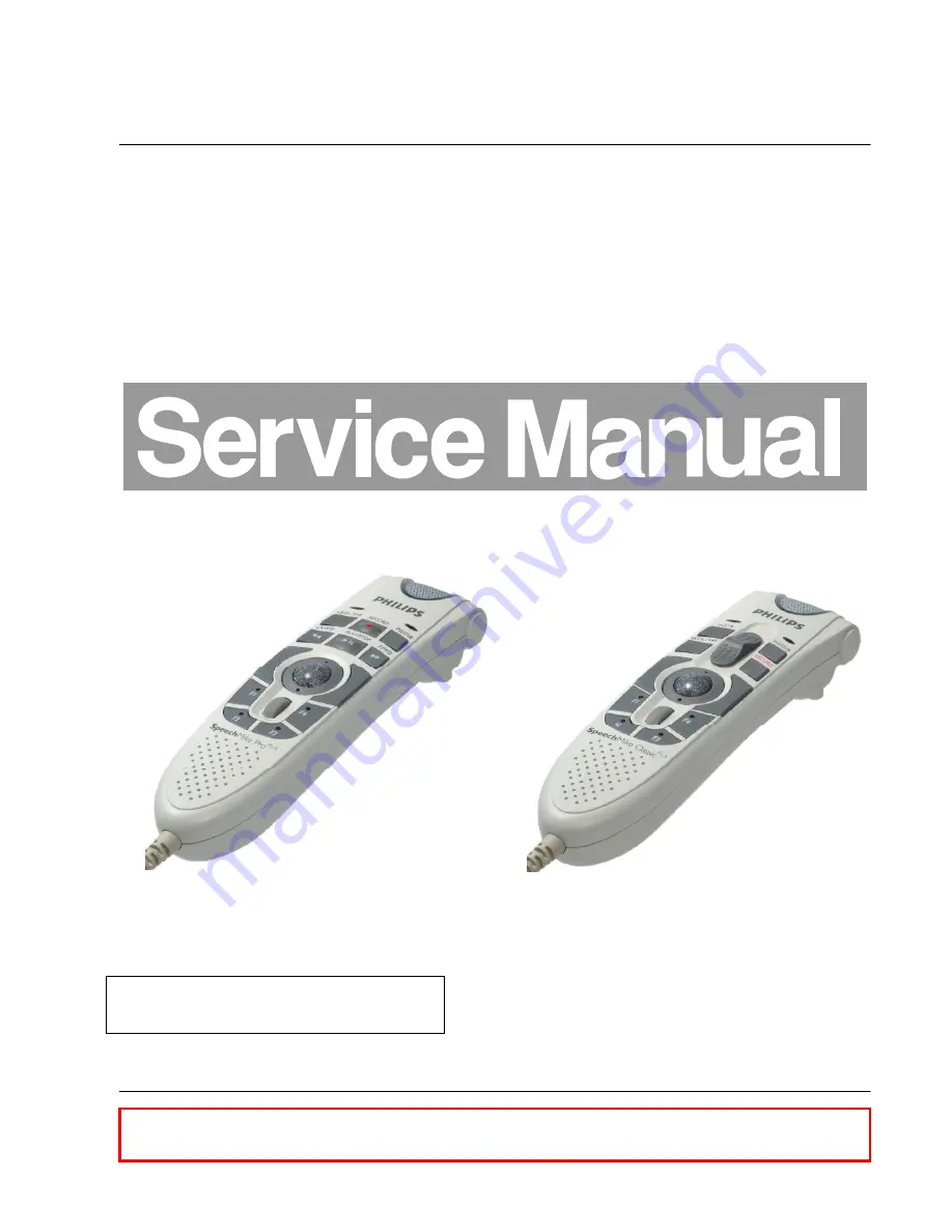 Philips LFH5284 - SpeechMike Pro Barcode 5284 Service Manual Download Page 1