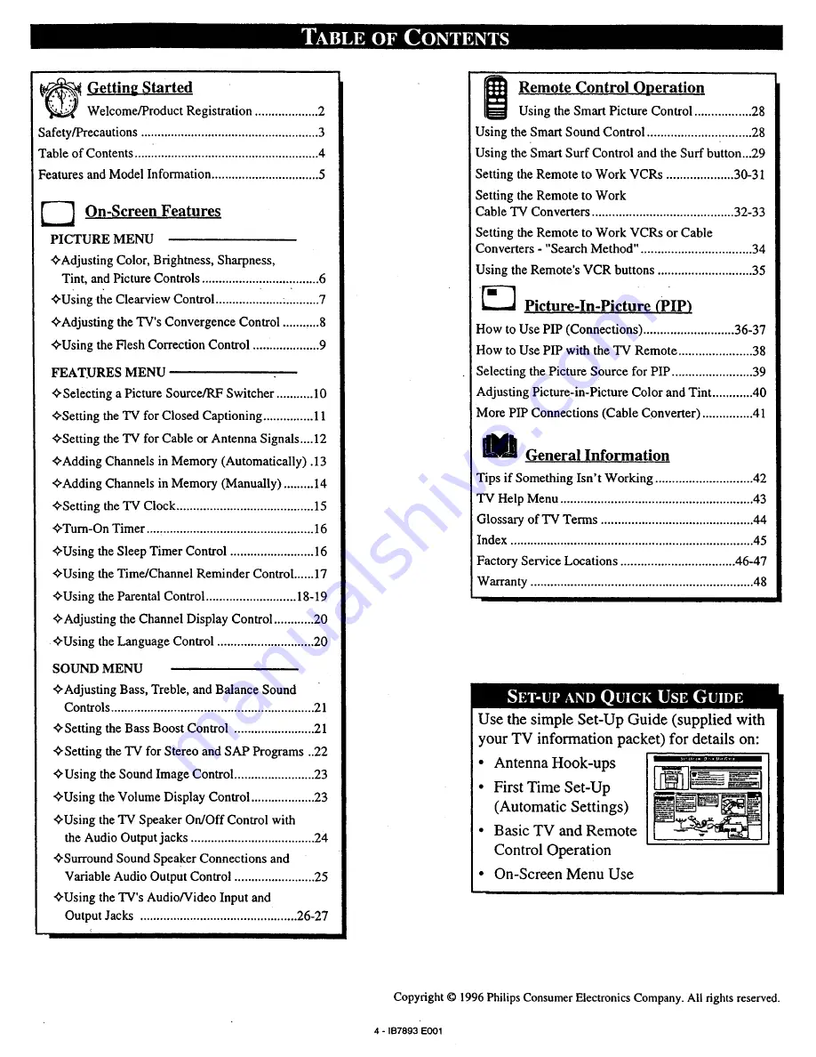 Philips Magnavox 7P4830W Owner'S Manual Download Page 4