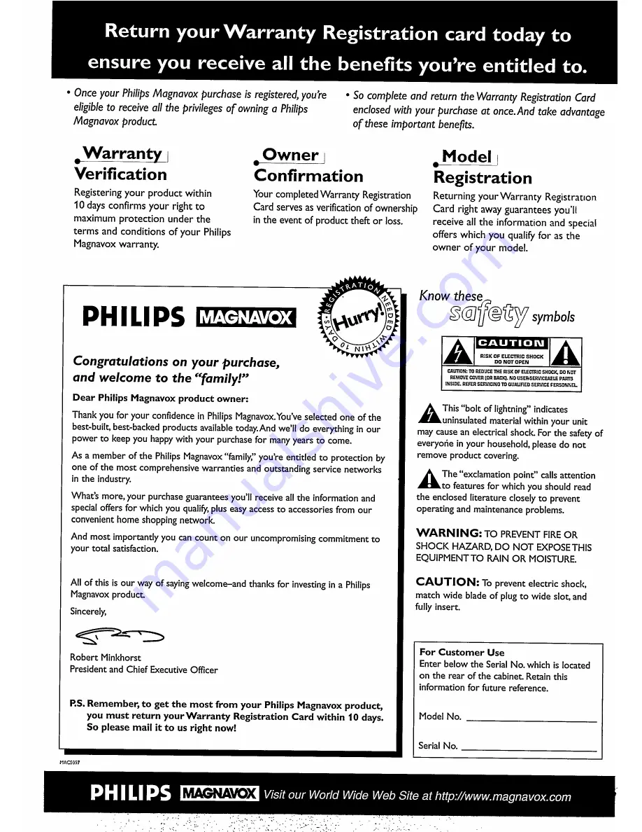 Philips Magnavox FW 340C (French) Mode D'Emploi Download Page 2