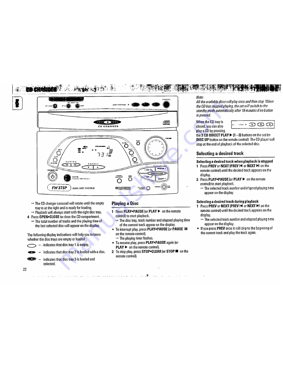 Philips Magnavox FW 375P Owner'S Manual Download Page 22