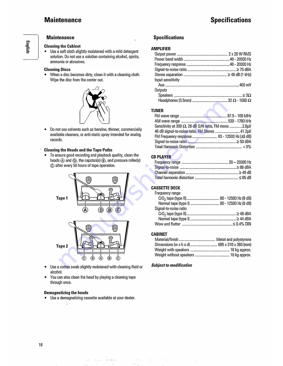 Philips Magnavox FW372C Manual Download Page 18