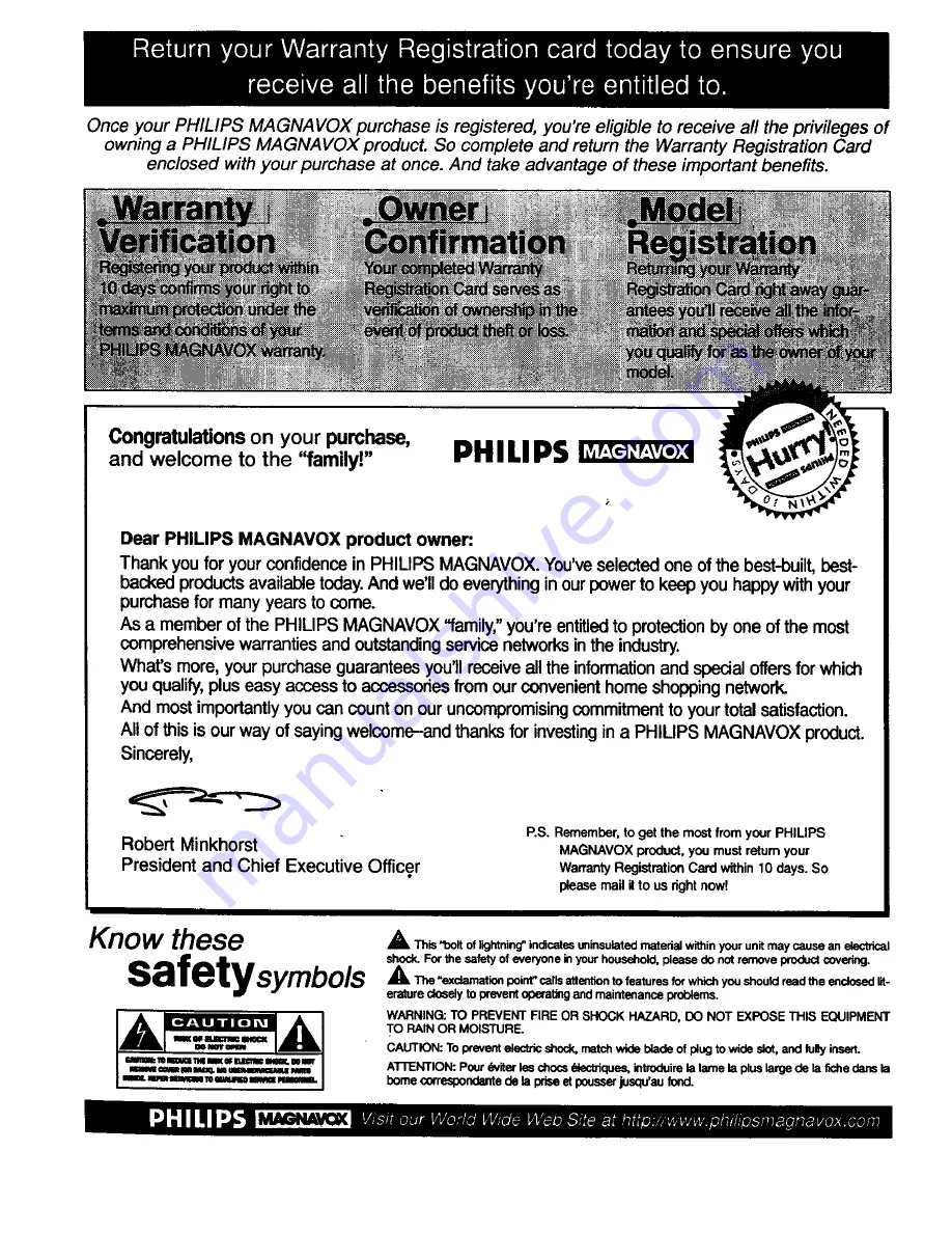 Philips Magnavox TP3268C1 Instructions For Use Manual Download Page 2