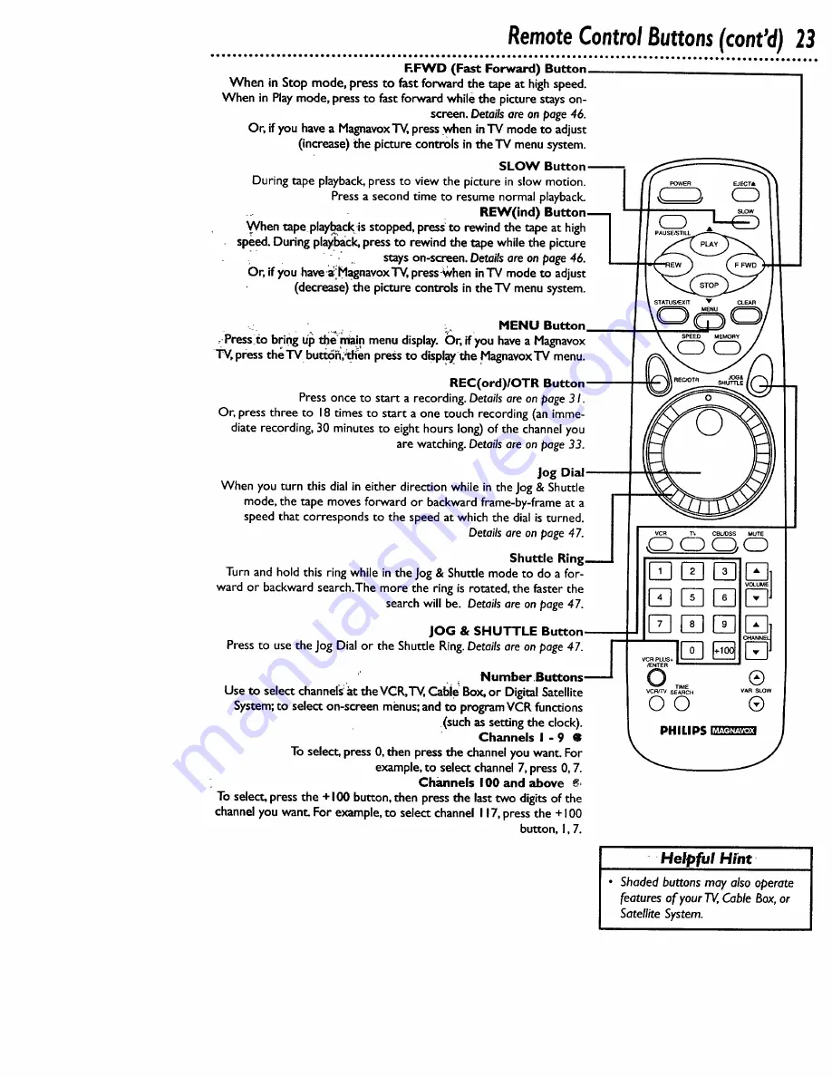 Philips Magnavox VRX344AT Owner'S Manual Download Page 23