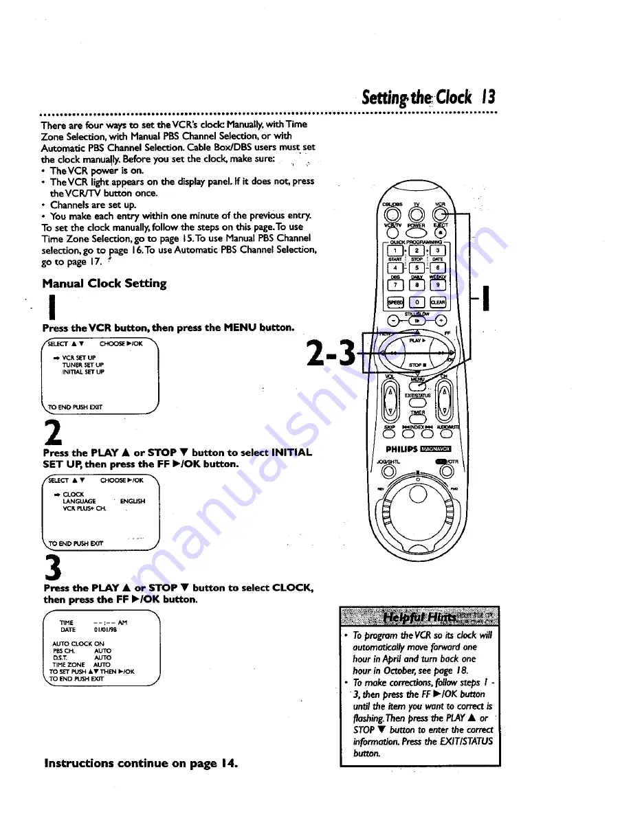 Philips Magnavox VRZ344AT Owner'S Manual Download Page 13