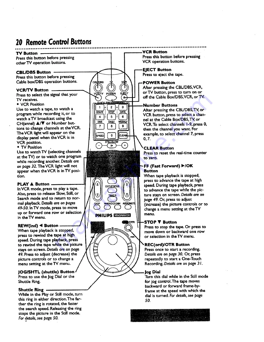 Philips Magnavox VRZ344AT Owner'S Manual Download Page 20