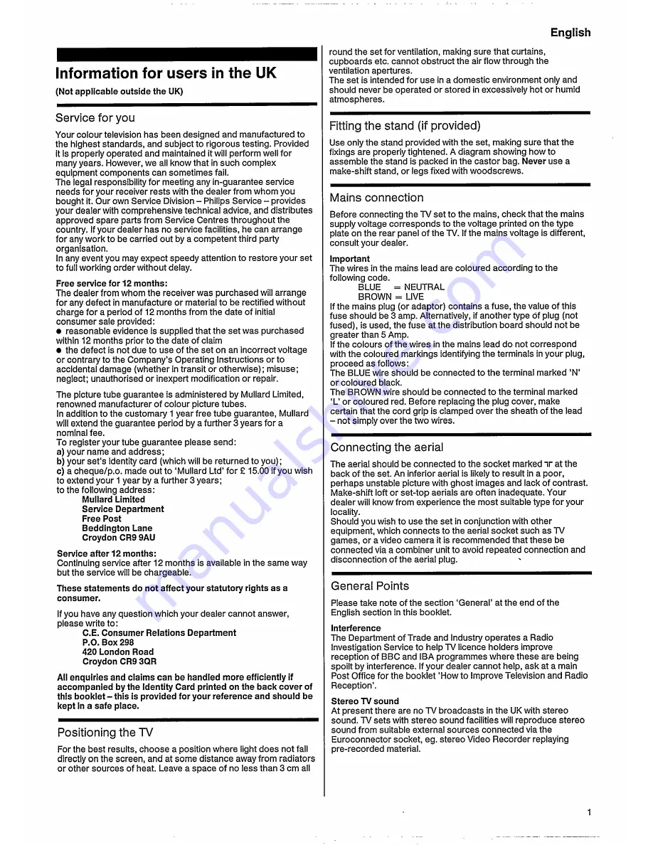 Philips Matchline 33CE7536 Manual Download Page 5