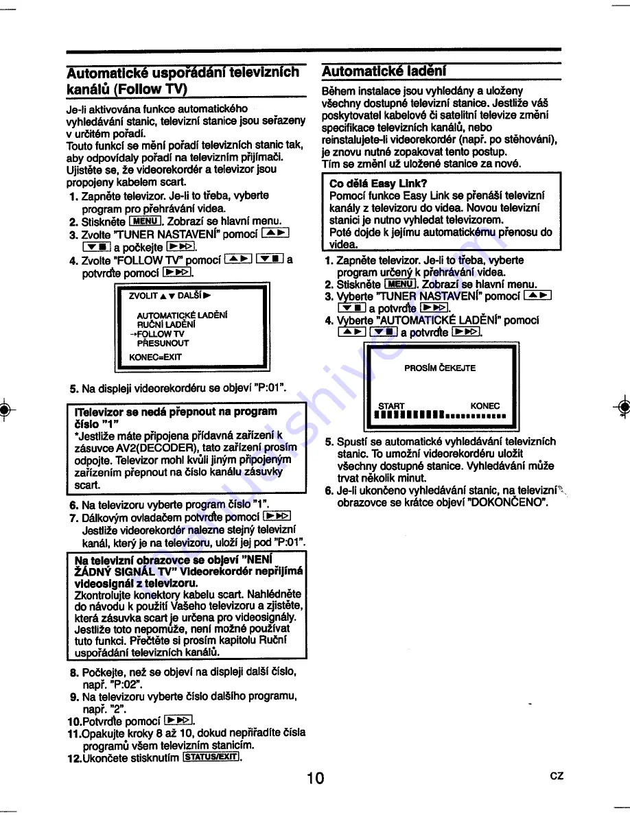 Philips MatchLine VR830/58 (Czech) Uživatelská Příručka Download Page 12