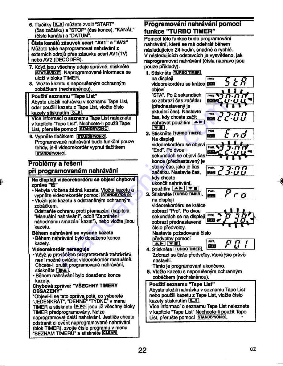 Philips MatchLine VR830/58 (Czech) Uživatelská Příručka Download Page 24