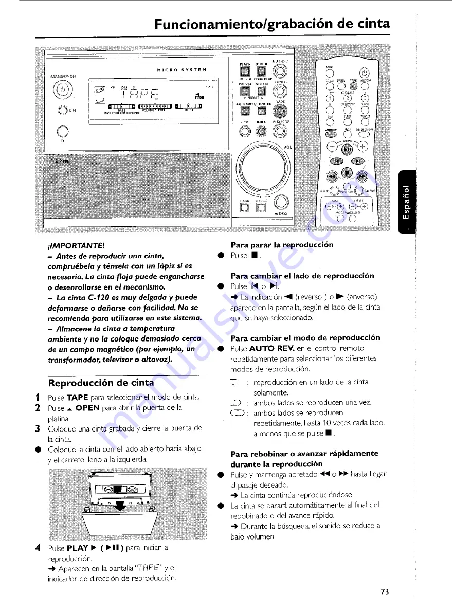 Philips MC 50 Скачать руководство пользователя страница 73