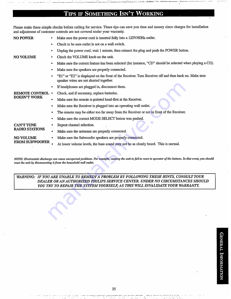 Philips MX920AHT User Manual Download Page 35