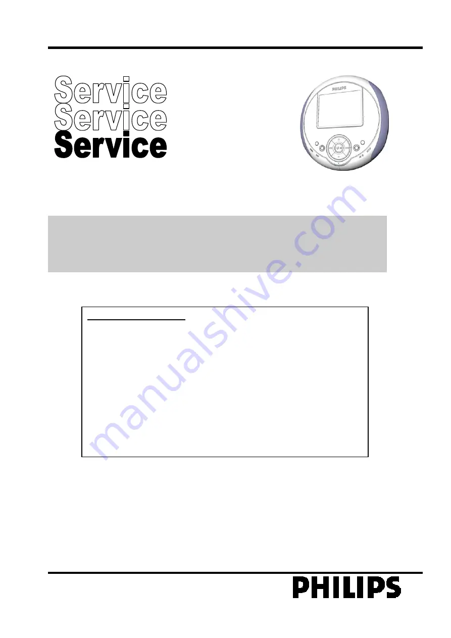 Philips PET320 Service Manual Download Page 1