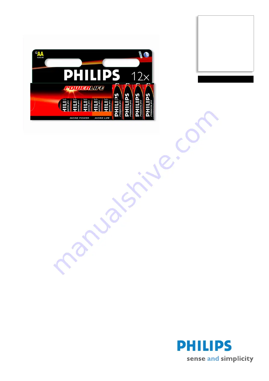 Philips Power Life LR6PC12C Specification Sheet Download Page 1