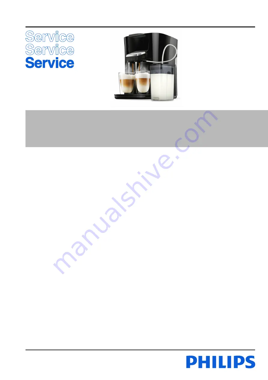 Philips Senseo Latte Duo HD6570/60/B Service Manual Download Page 1