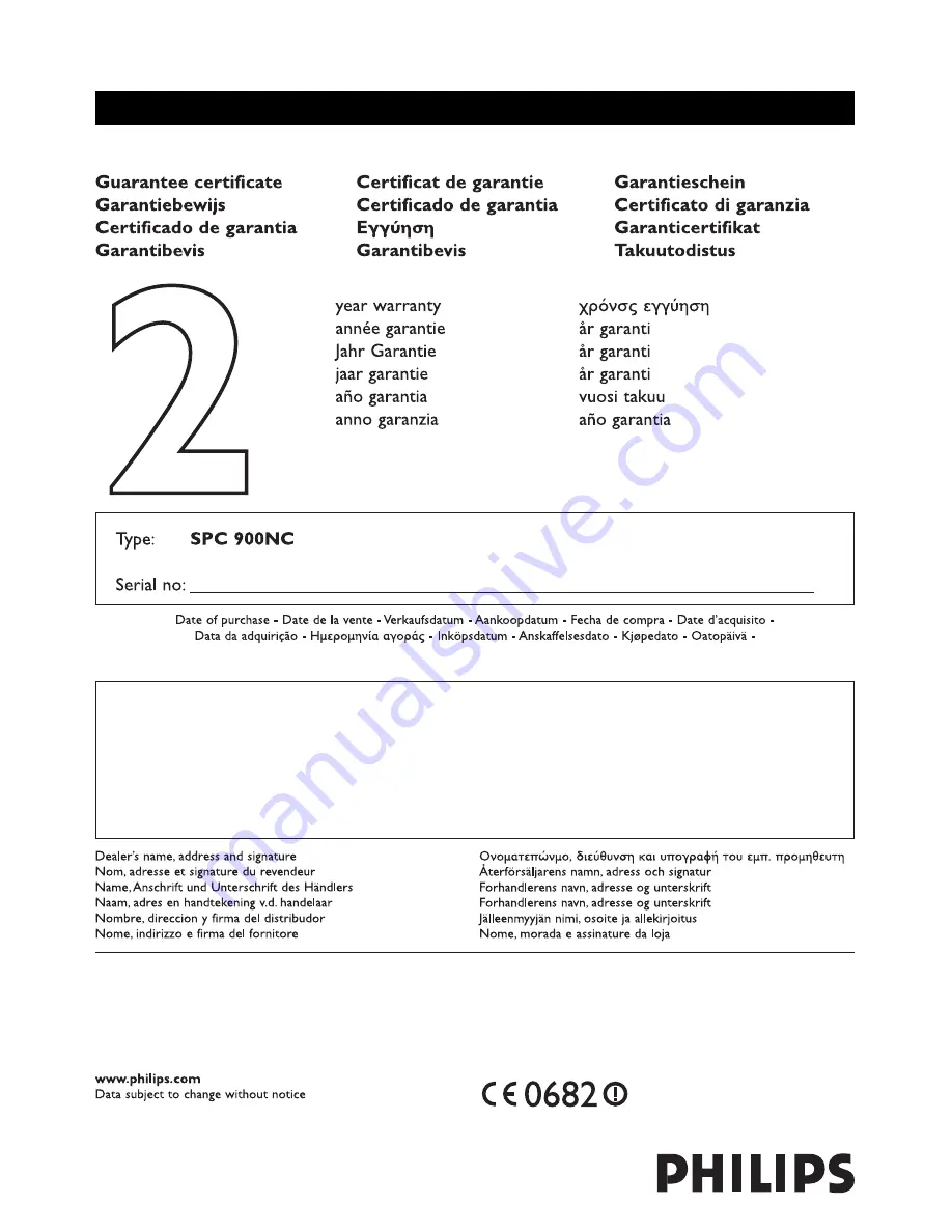 Philips SPC 900NC Instructions For Use Manual Download Page 22