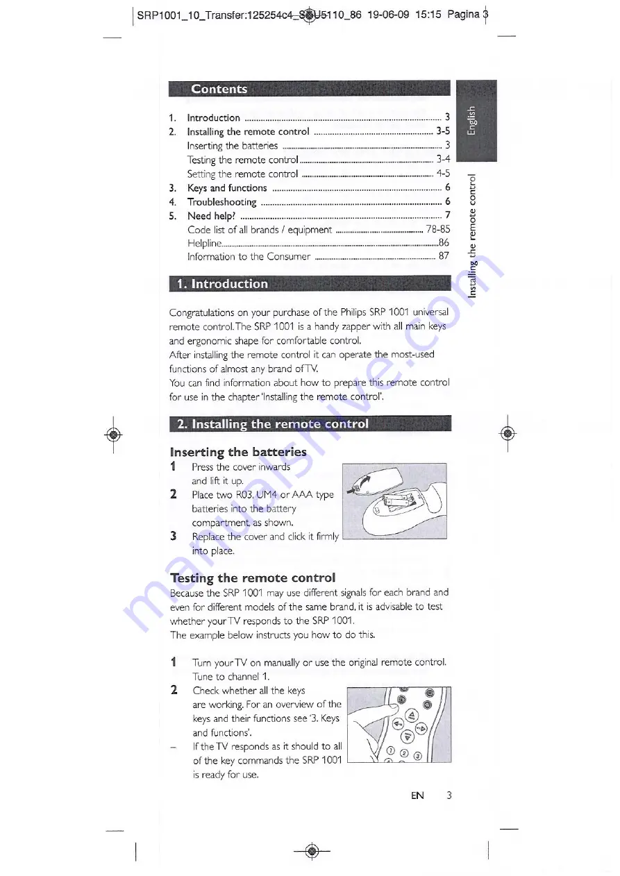 Philips SRP 1001 User Manual Download Page 3