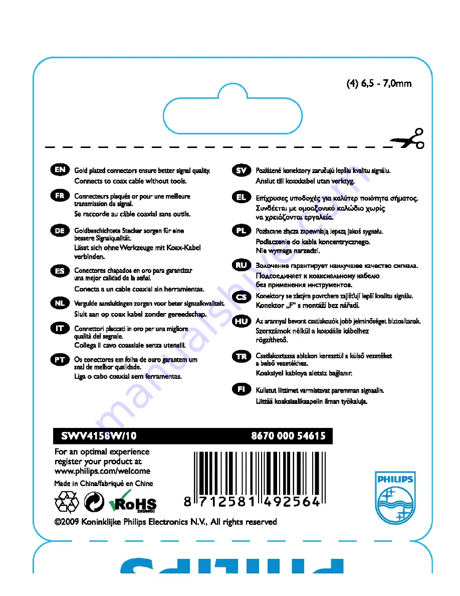 Philips SWV4158W/10 Datasheet Download Page 1