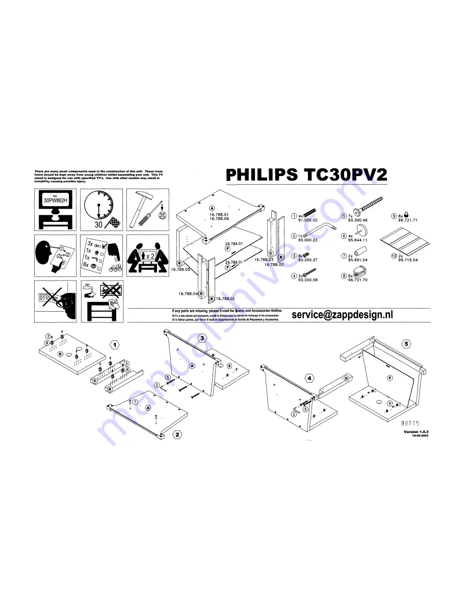 Philips TC30PV2 Assembly Manual Download Page 1